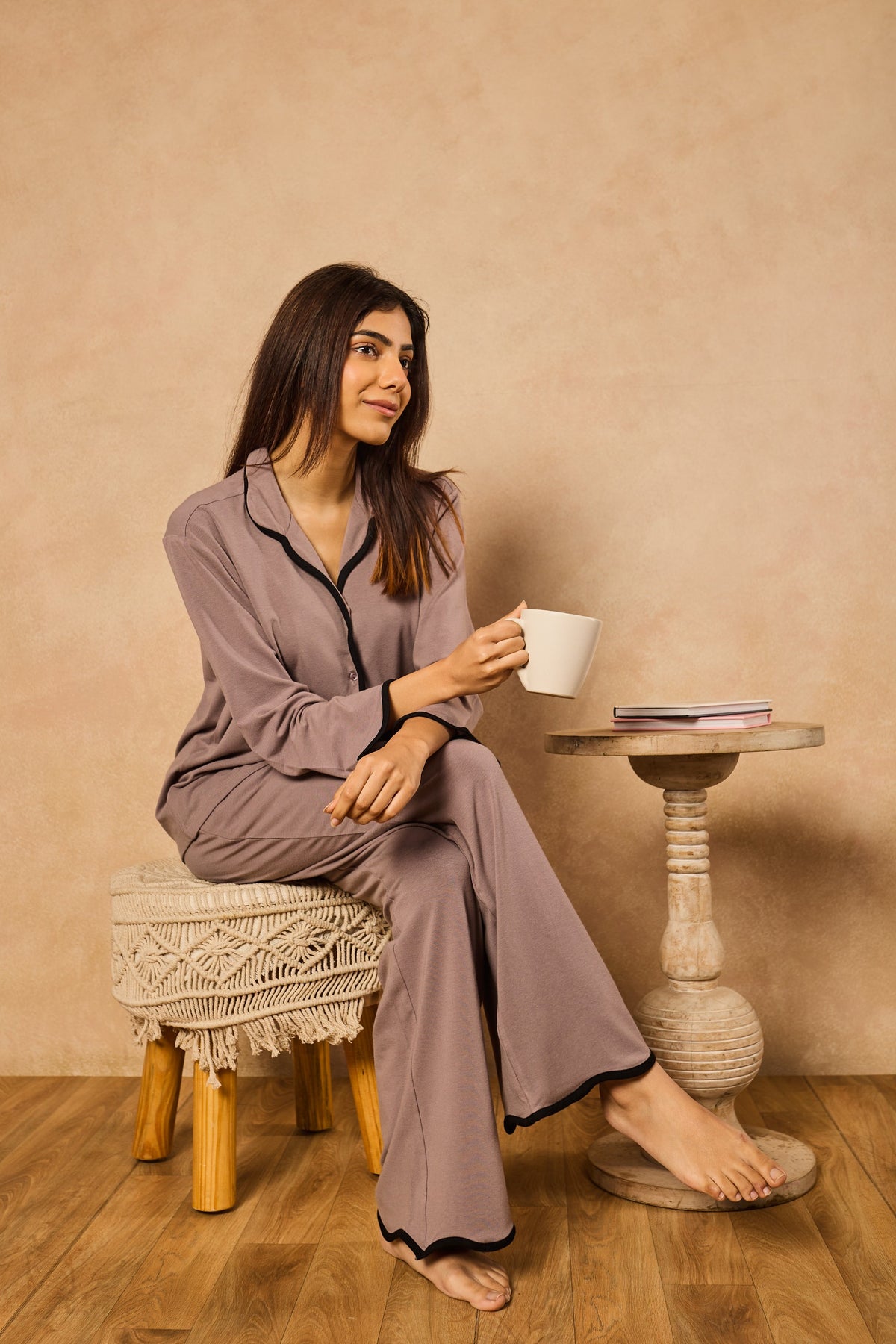 Anna Ocean Waves PJ Set - Steel Gray