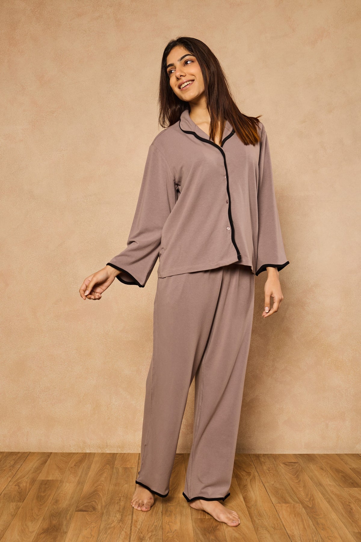 Anna Ocean Waves PJ Set - Steel Gray