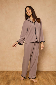 Anna Ocean Waves PJ Set - Steel Gray