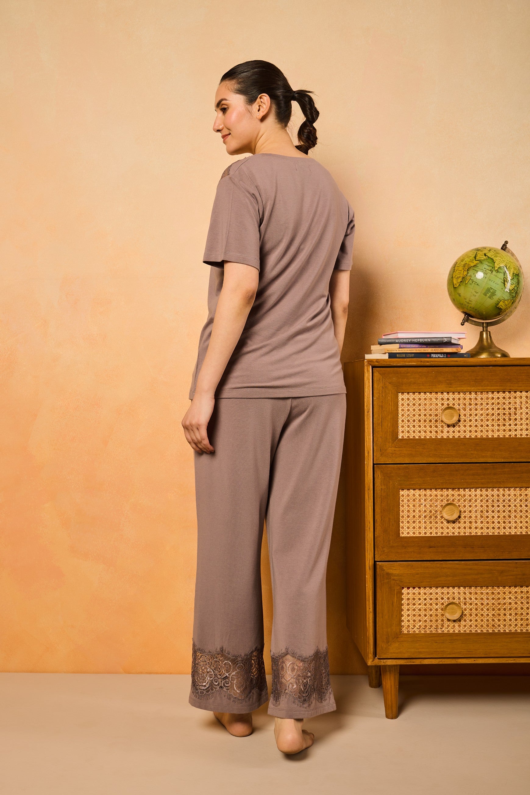 Zoe Lace Dreams PJ Set - Steel Gray