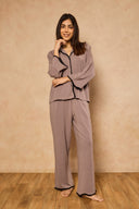 Anna Ocean Waves PJ Set - Steel Gray