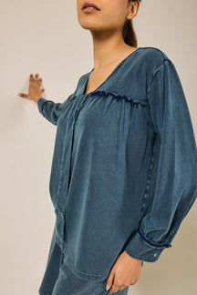 Bella Front Knot Shorts Set - Teal