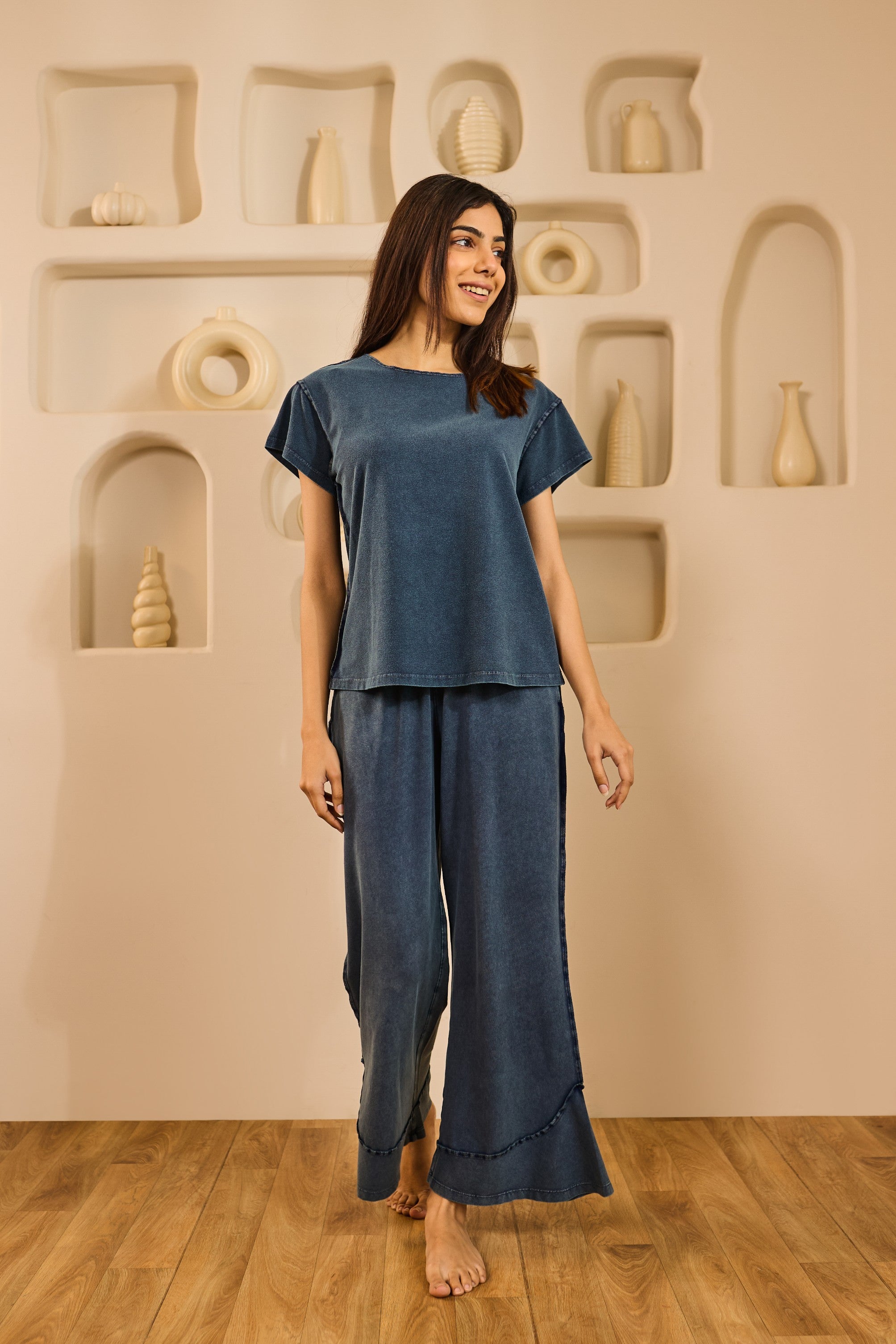 Ethel Outer Stitch Lounge Set – Teal