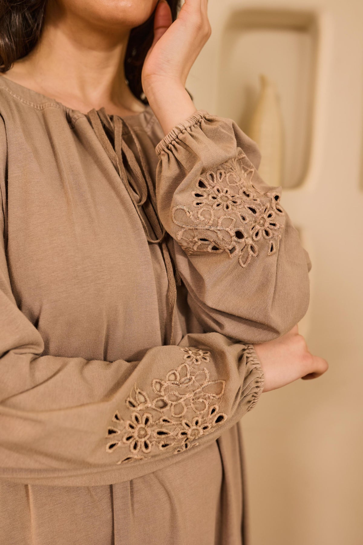 Nora Relaxed Fit Nightdress - Beige