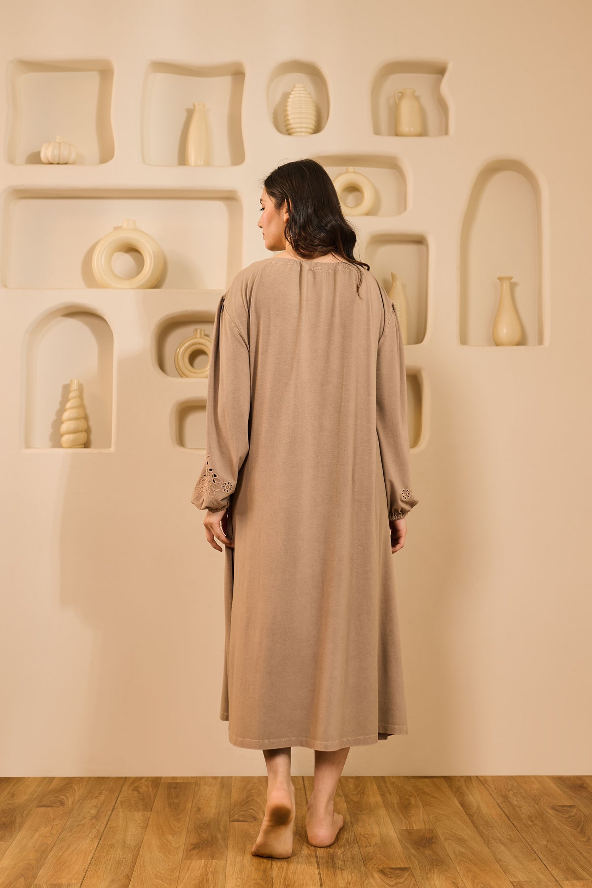 Nora Relaxed Fit Nightdress - Beige