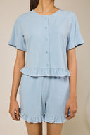 Sia ruffled shorts set - Sky blue