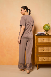 Zoe Lace Dreams PJ Set - Steel Gray