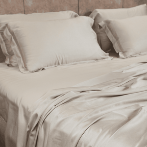 Greige bamboo bedsheet set