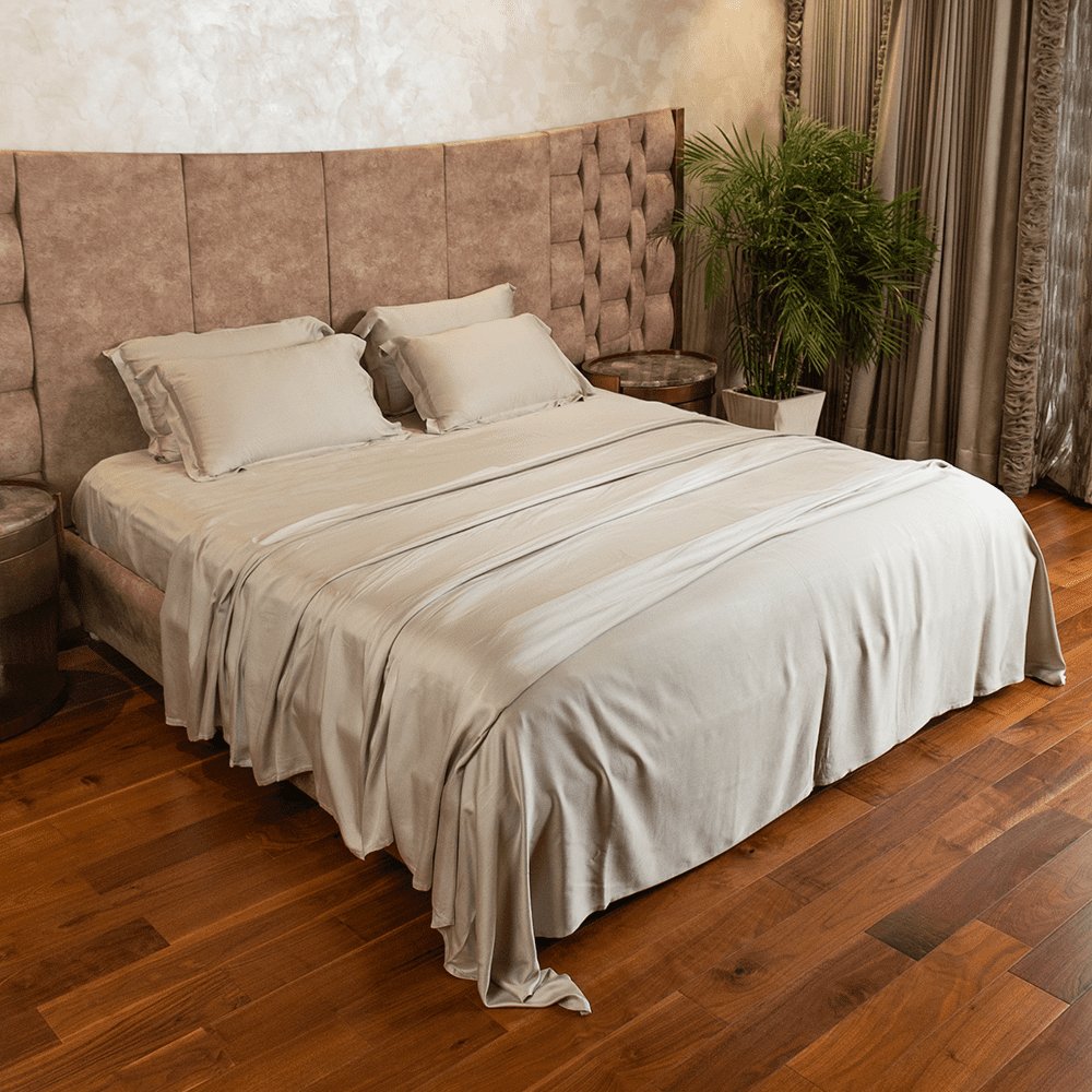 Greige bamboo bedsheet set