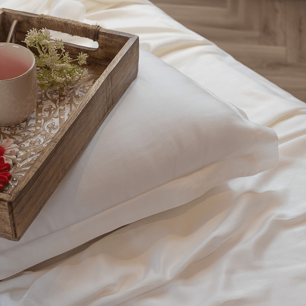 White bamboo bedsheet set