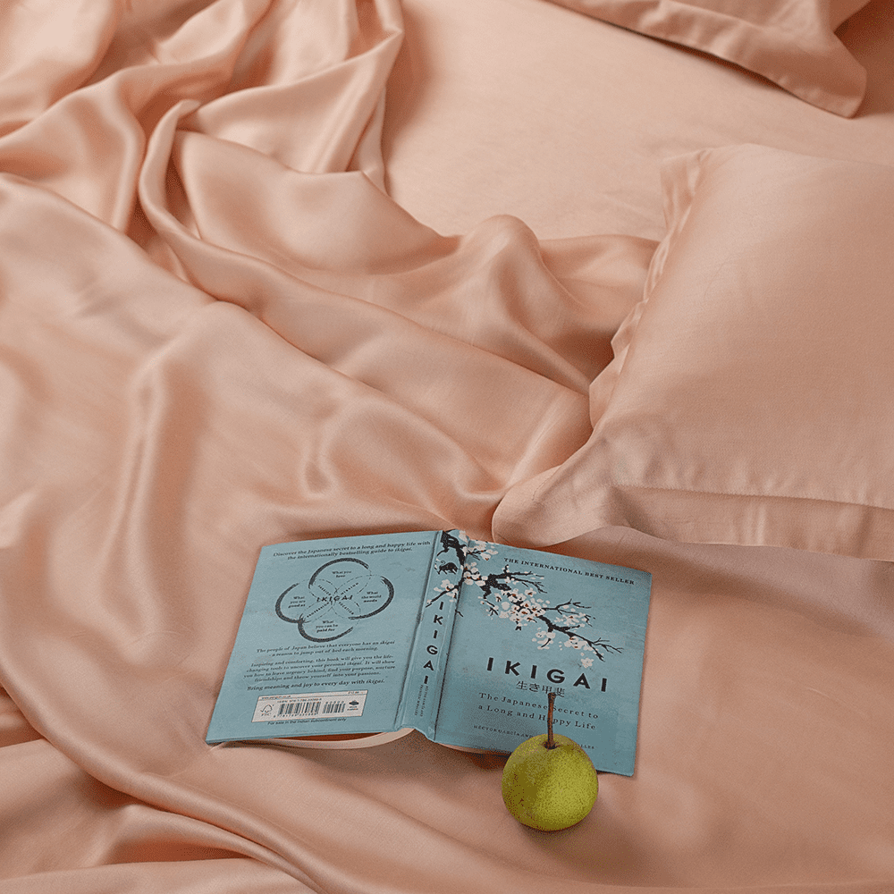 Peach bamboo bedsheet set
