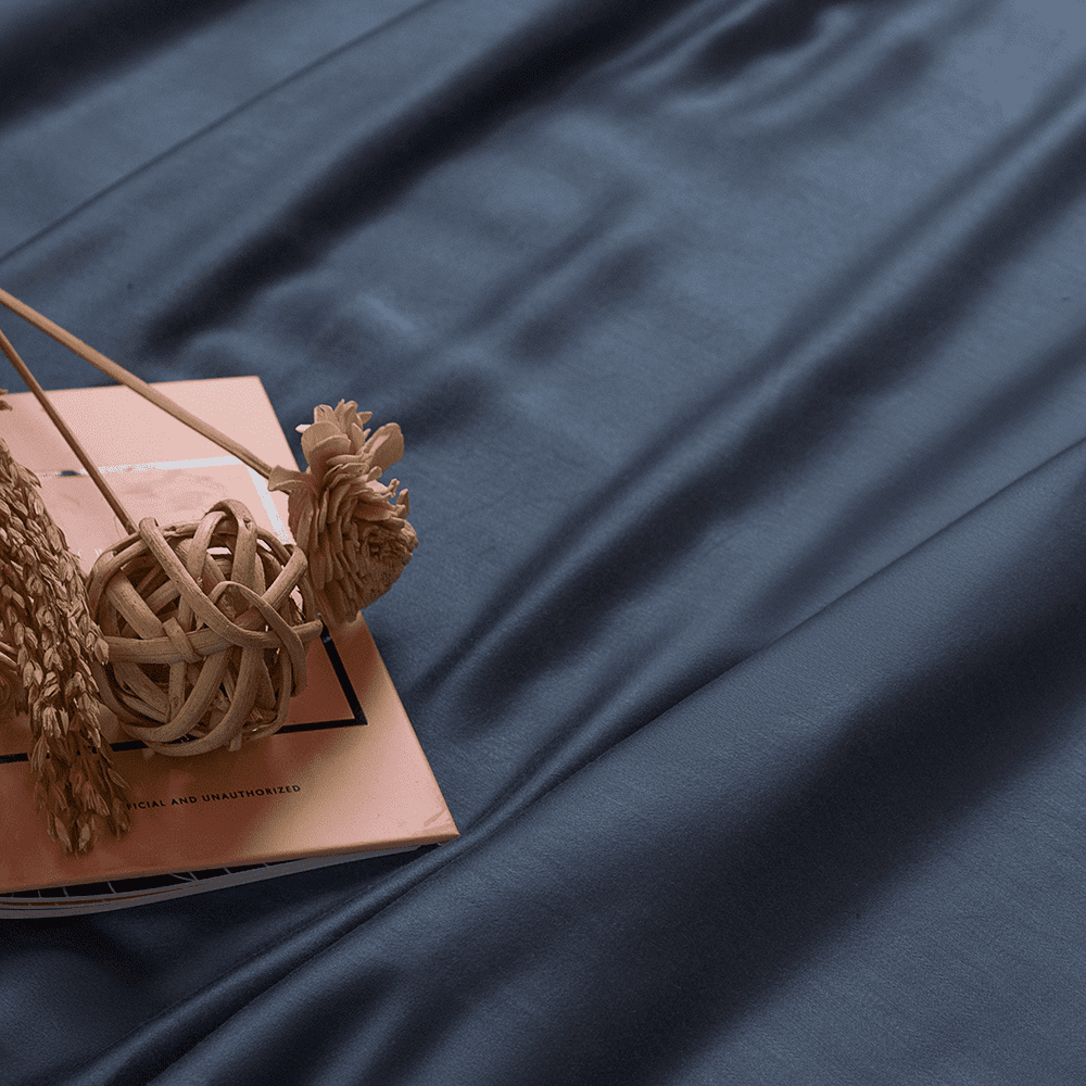 Steel blue bamboo bedsheet set