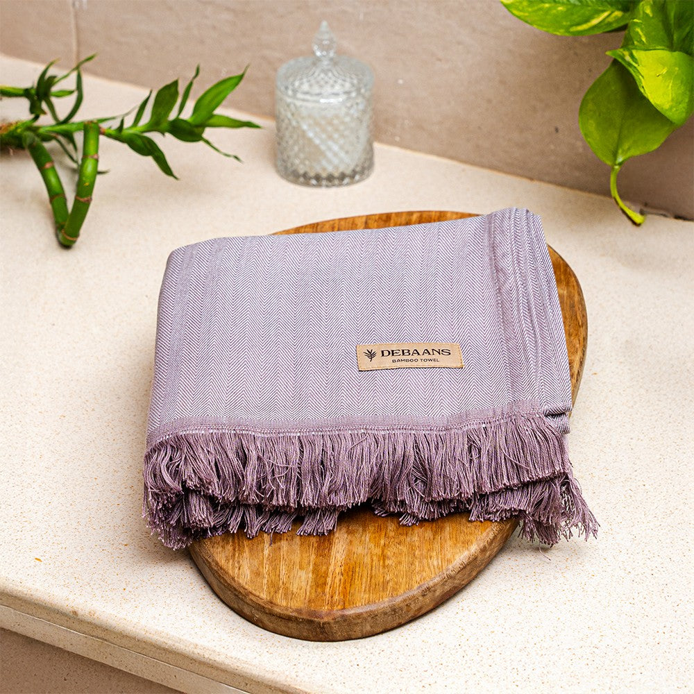 Plum bamboo bath towel