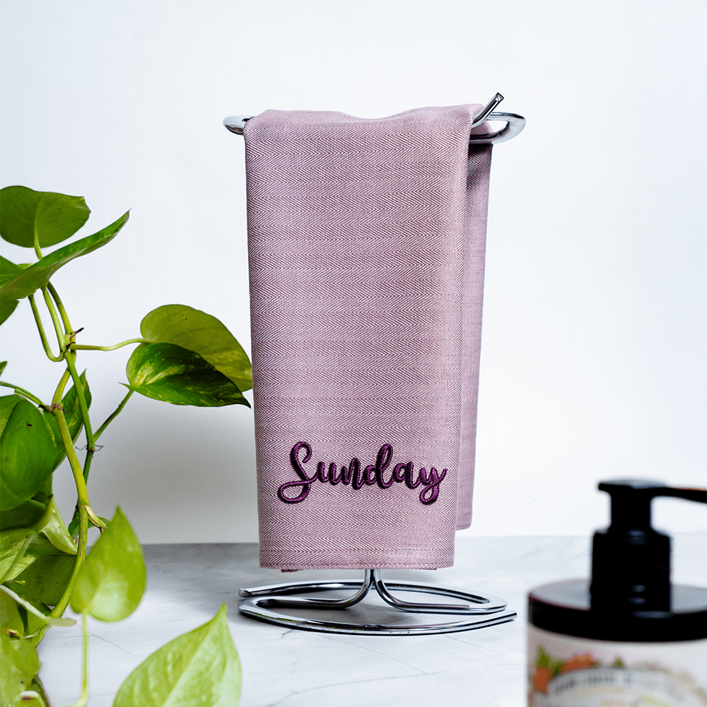 Set of 7 Hand Towels — Days of the week