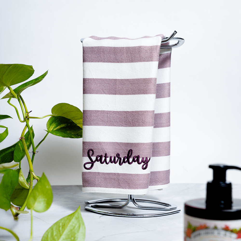 Set of 7 Hand Towels — Days of the week
