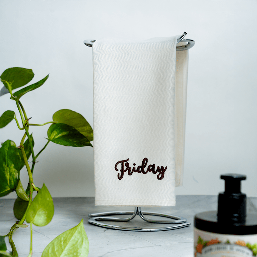 Set of 7 Hand Towels — Days of the week