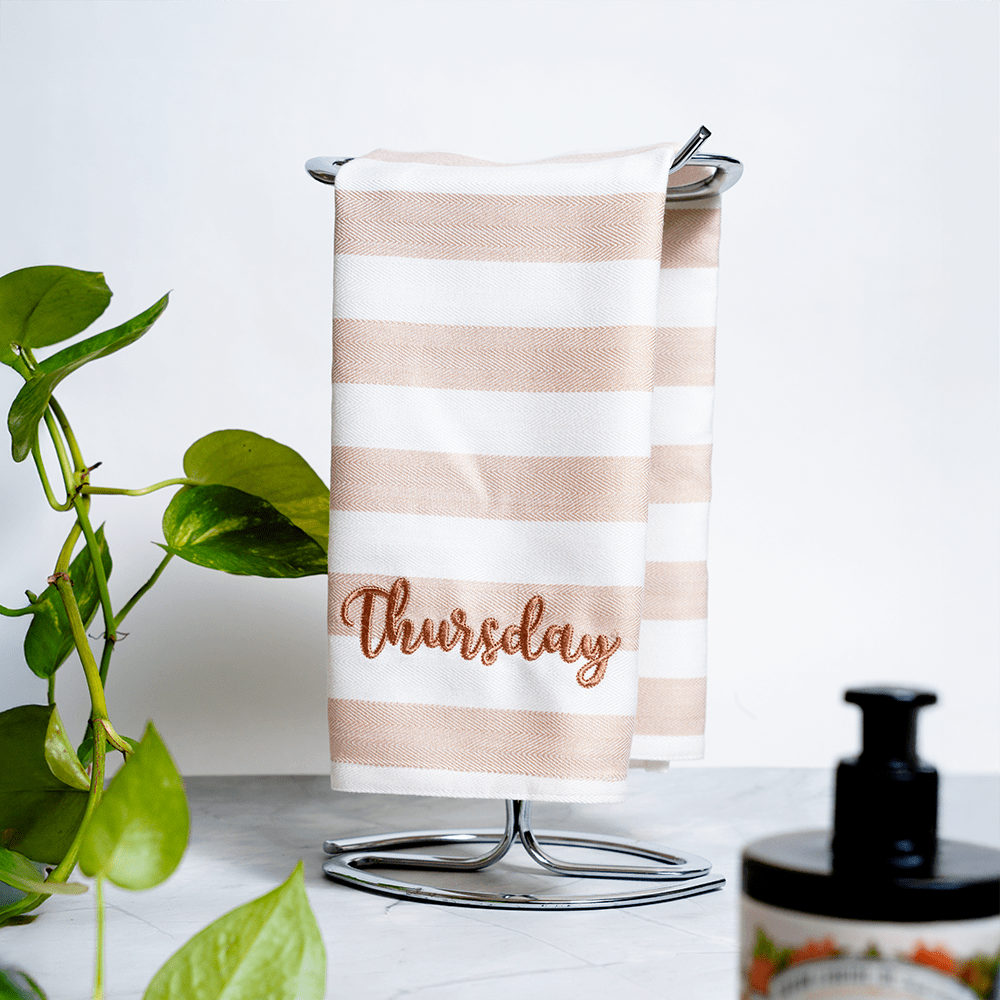 Set of 7 Hand Towels — Days of the week
