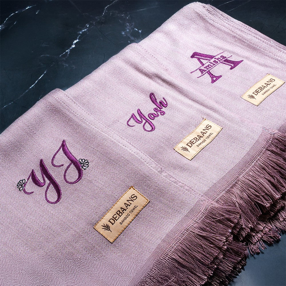 Plum bamboo bath towel
