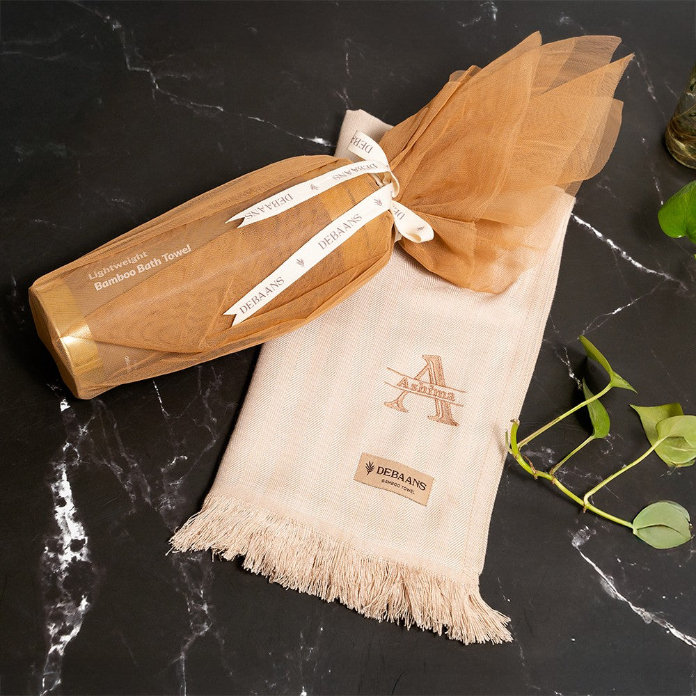 Net wrapped Bamboo Bath Towel