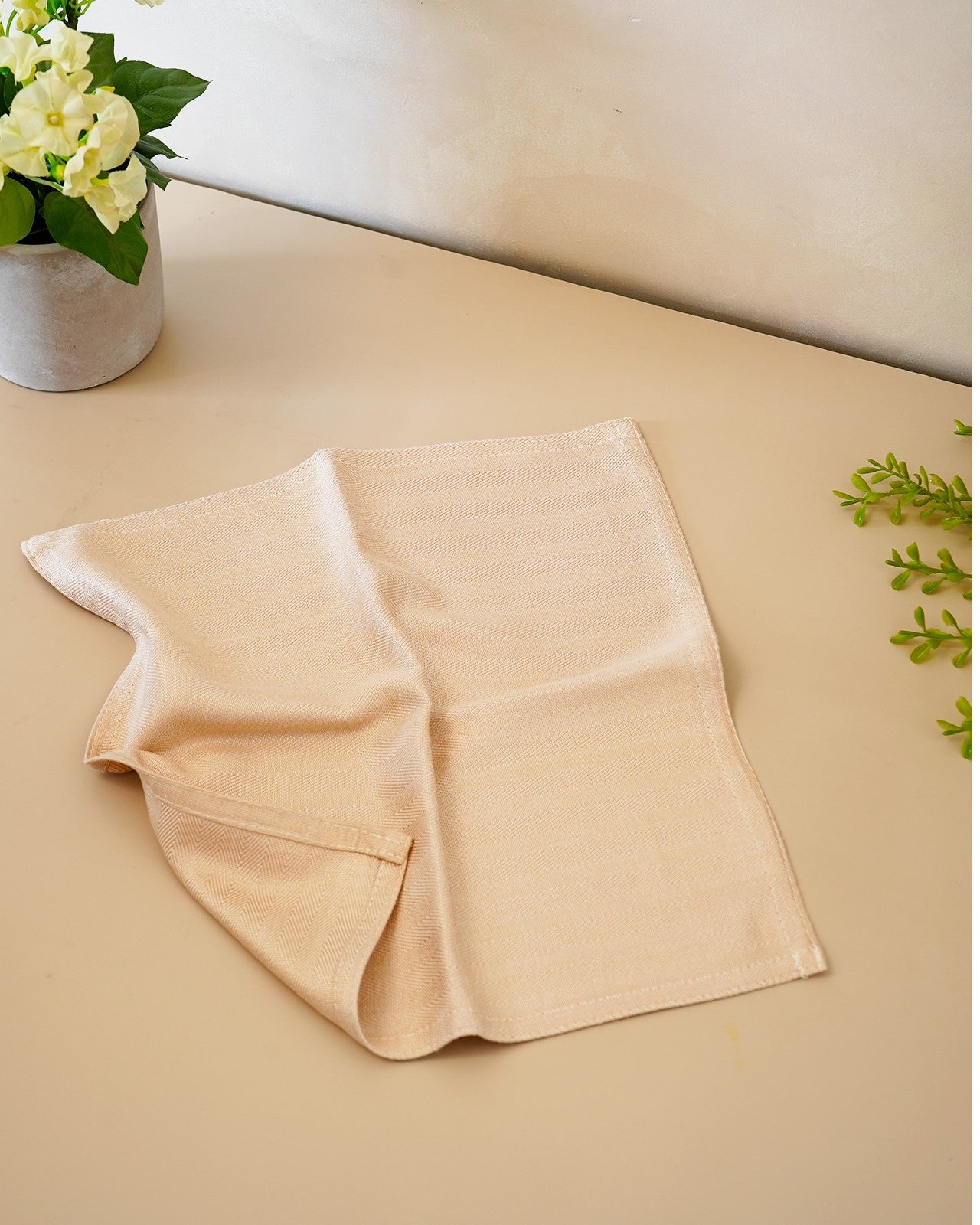 Set of 4 Bamboo Face Towels | Beige