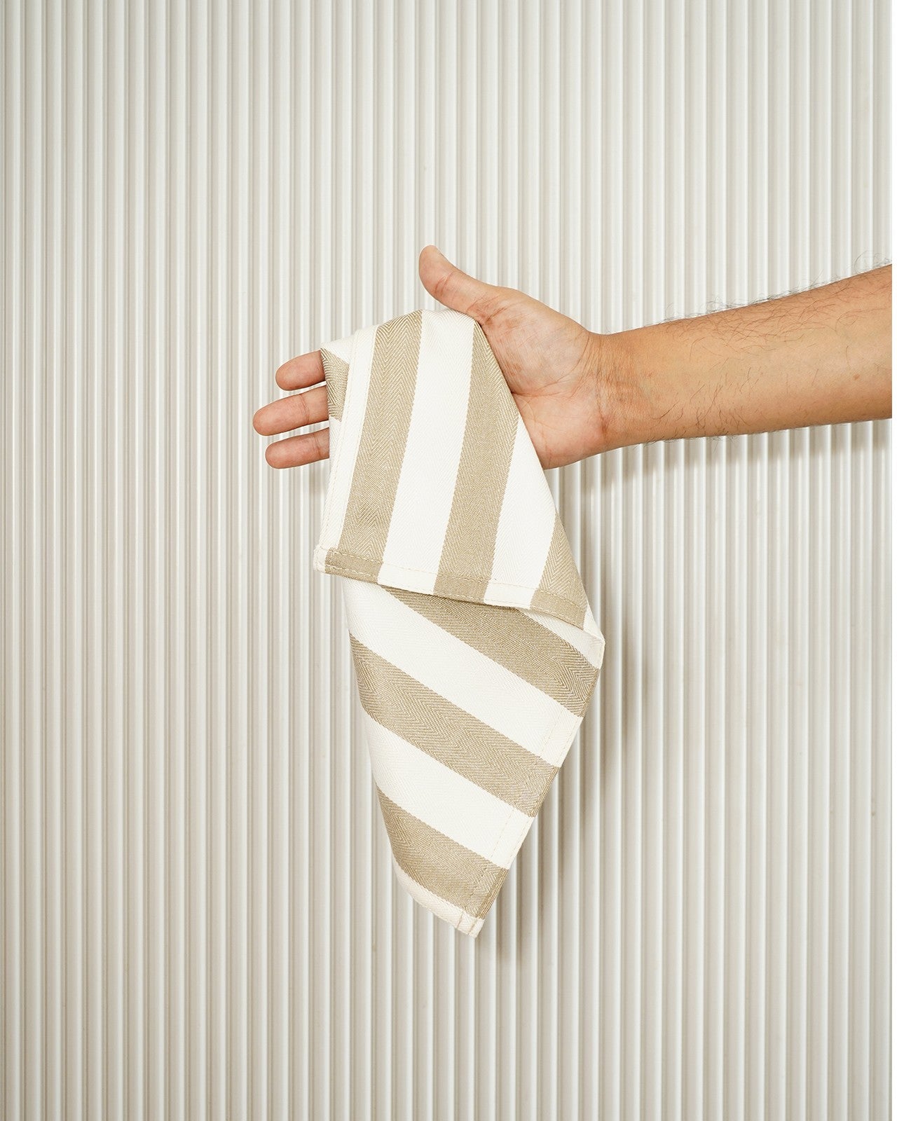 Set of 2 Bamboo Face Towels | Olive stripe
