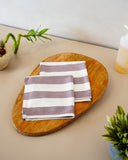 Set of 2 Bamboo Face Towels | Plum stripe