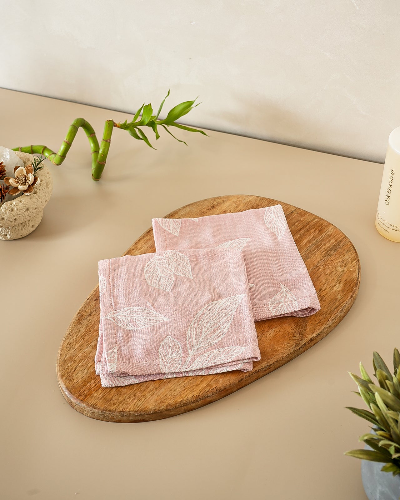 Set of 2 Face Towels | Botanica Jacquard | Blossom Pink