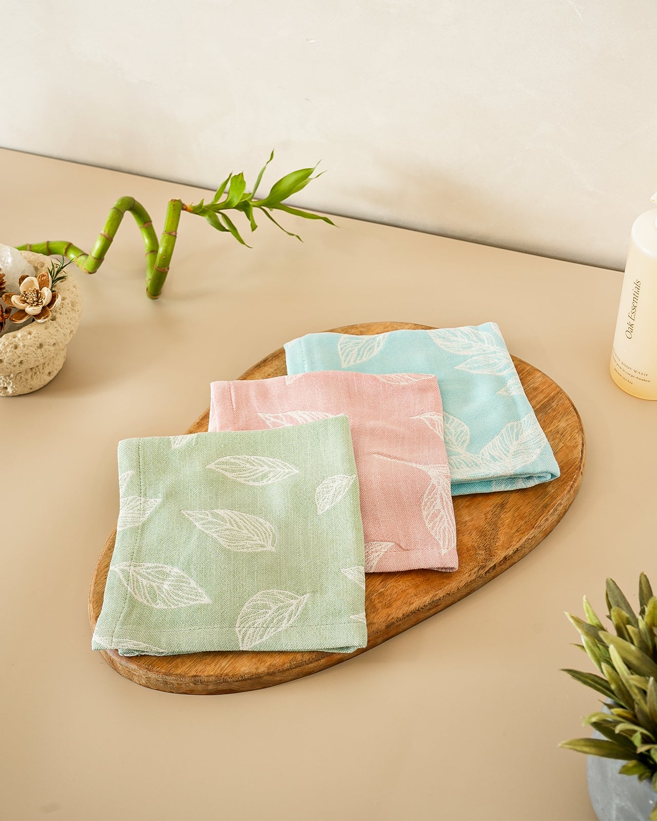 Set of 2 Face Towels | Botanica Jacquard | Sky Blue