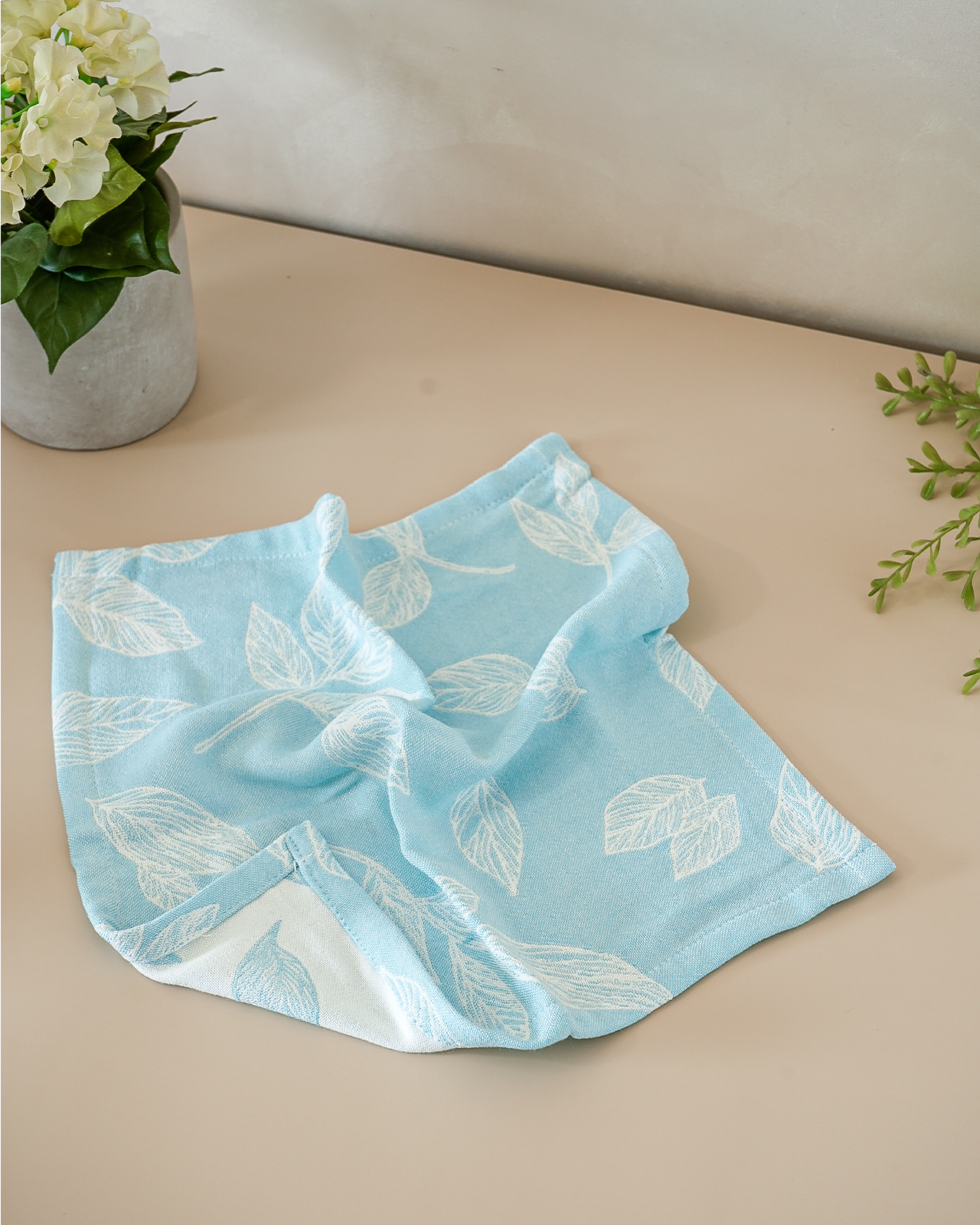 Set of 2 Face Towels | Botanica Jacquard | Sky Blue