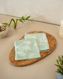 Set of 2 Face Towels | Botanica Jacquard | Meadow Green