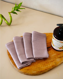 Set of 2 Bamboo Face Towels | Plum