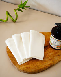 Set of 4 Bamboo Face Towels | White