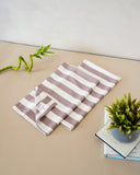 Set of 2 Bamboo Hand Towels | Plum stripe
