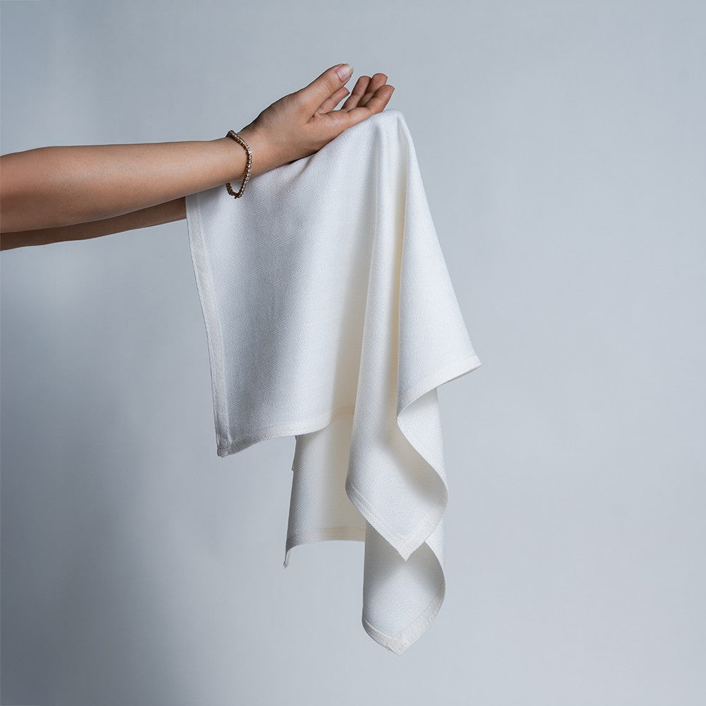 Set of 2 Bamboo Hand Towels | White