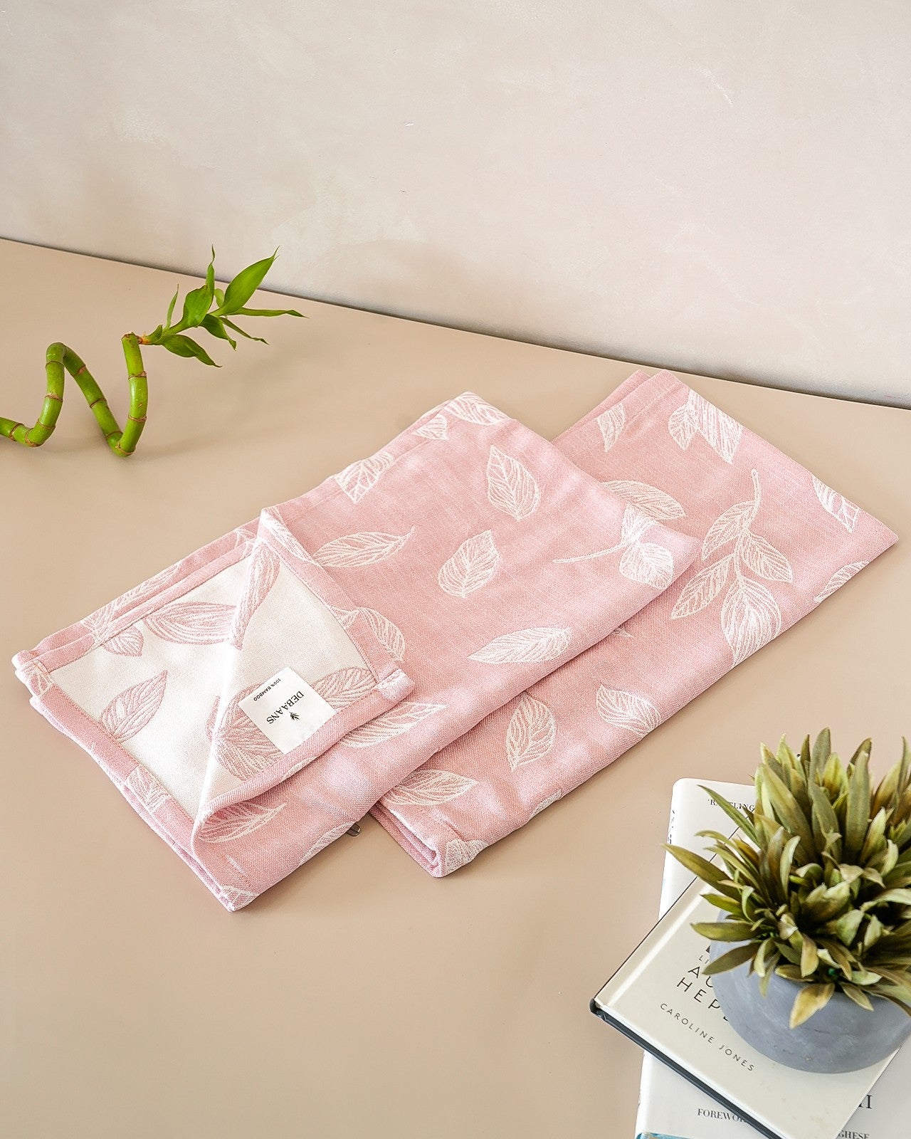 Set of 2 Hand Towels | Botanica Jacquard | Blossom Pink