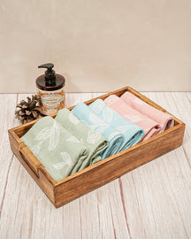 Set of 2 Hand Towels | Botanica Jacquard | Sky Blue
