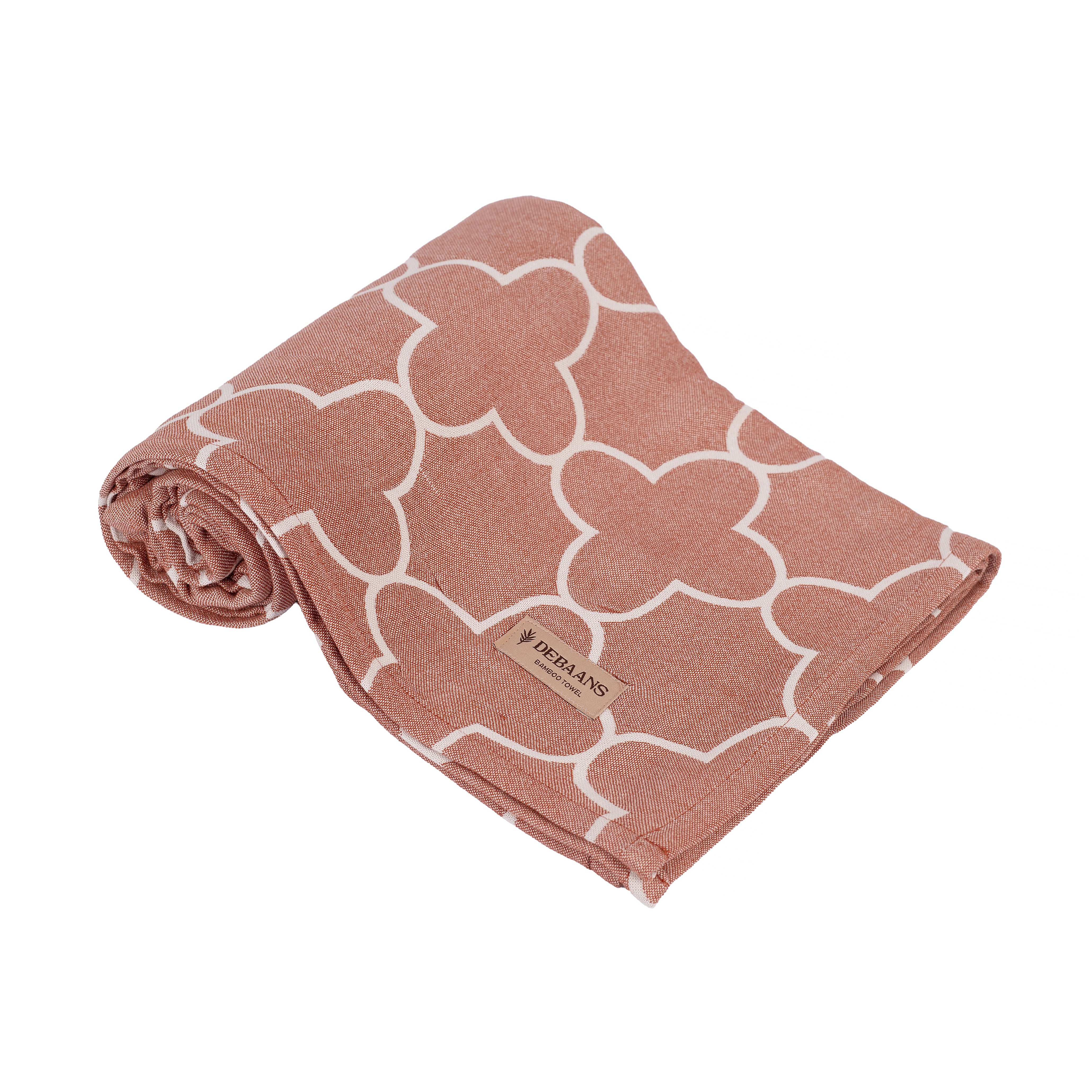 Quatrefoil Jacquard Bamboo Bath Towel | Rust