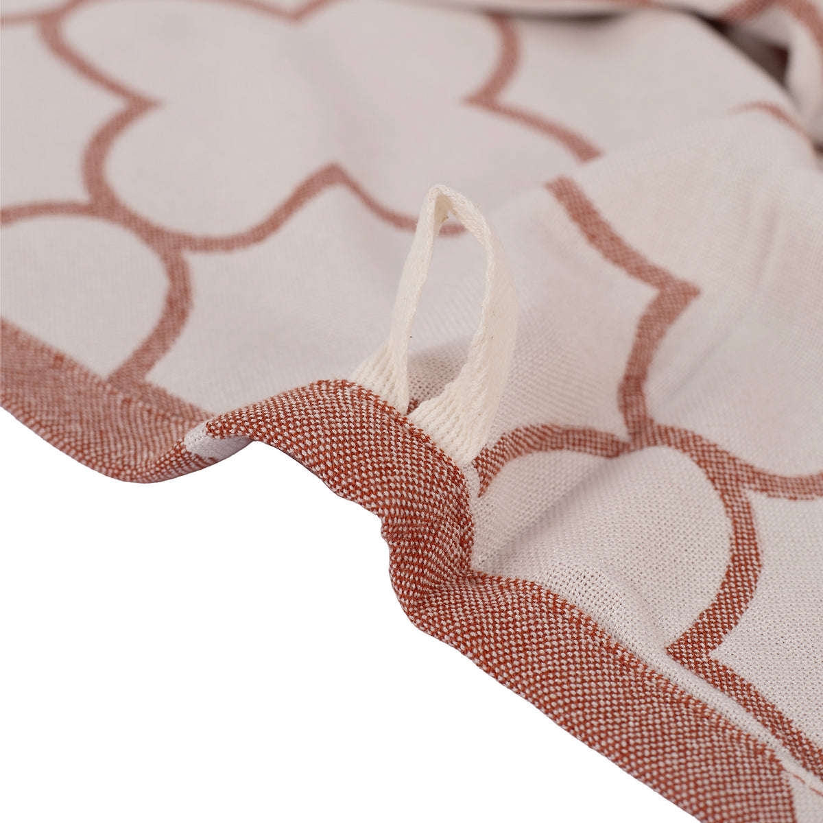 Quatrefoil Jacquard Bamboo Bath Towel | Rust