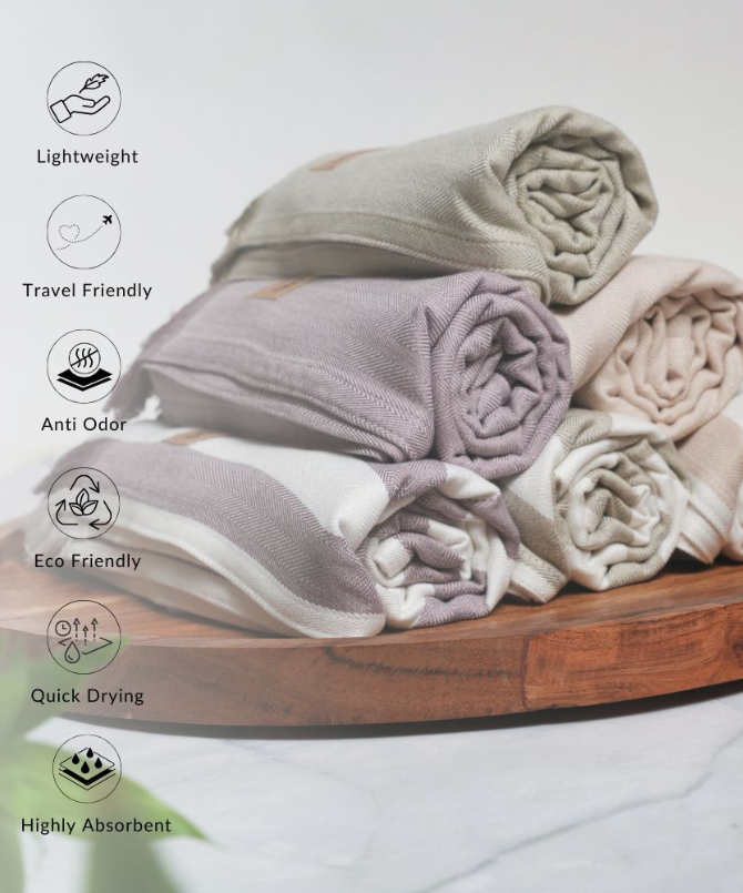 Set of 4 Bamboo Bath Towels