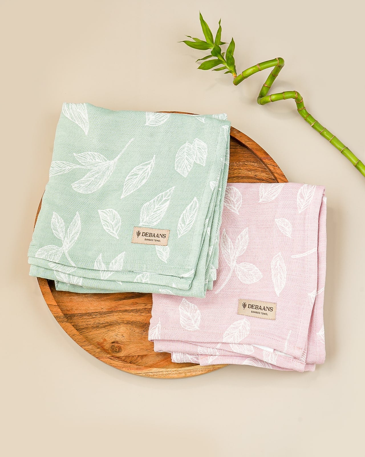 Set of 2 Jacquard Bamboo Bath Towels