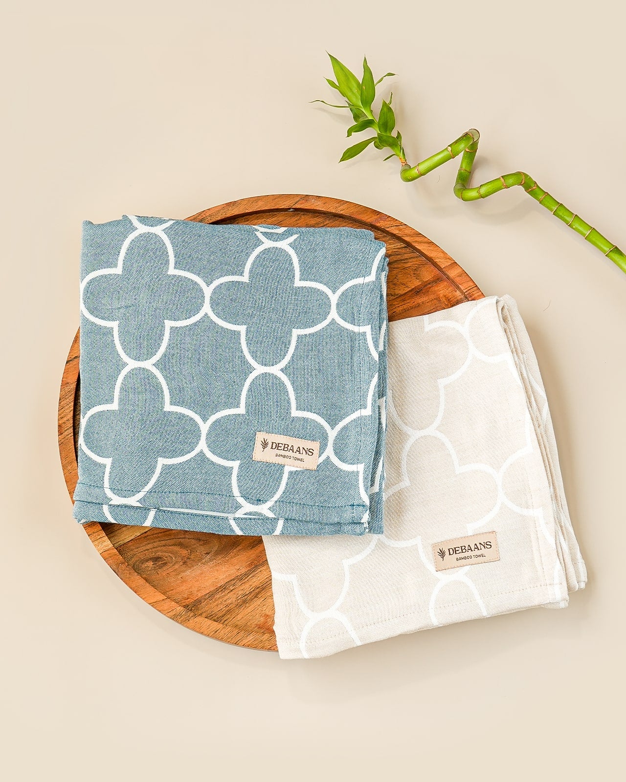 Set of 2 Jacquard Bamboo Bath Towels