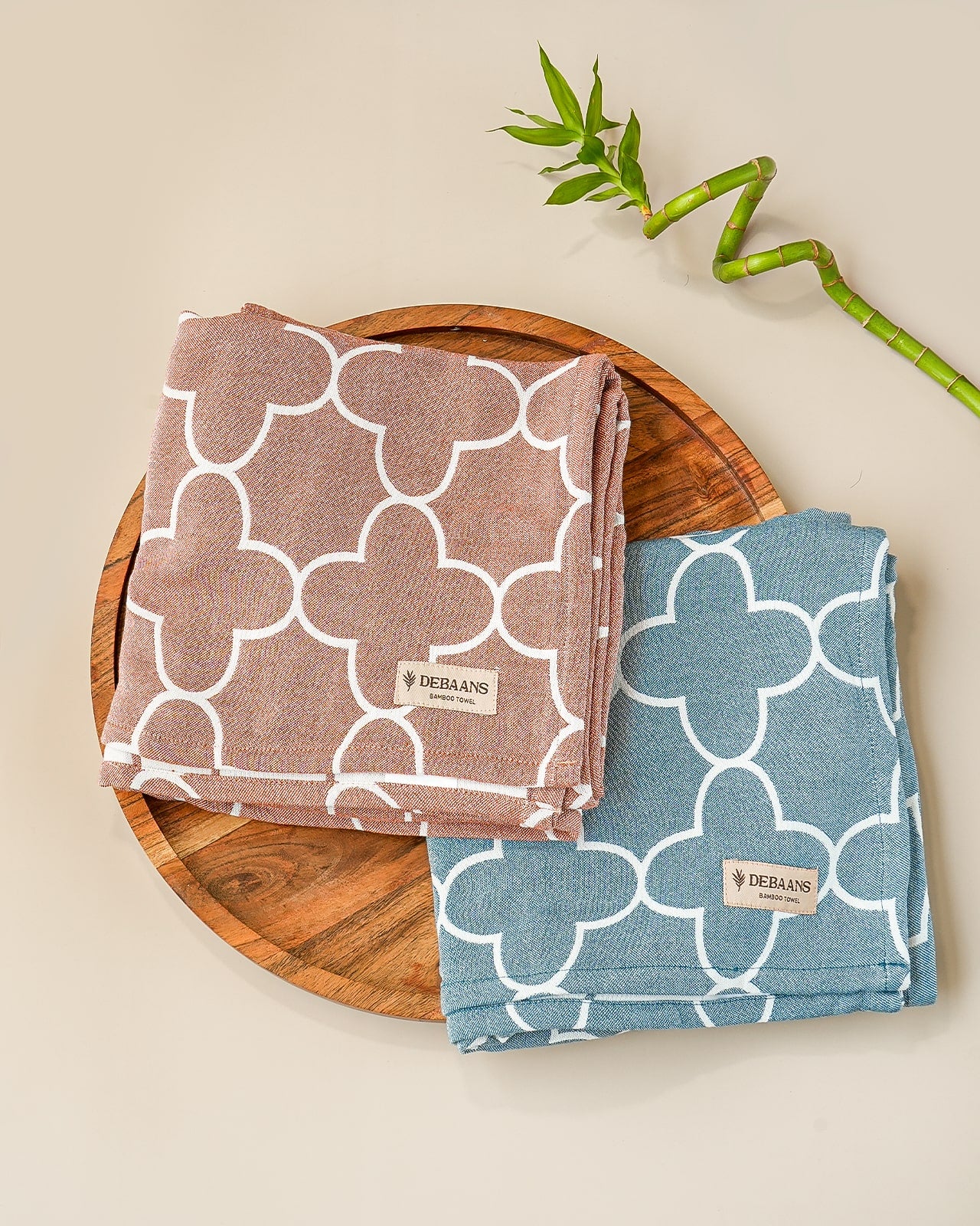 Set of 2 Jacquard Bamboo Bath Towels