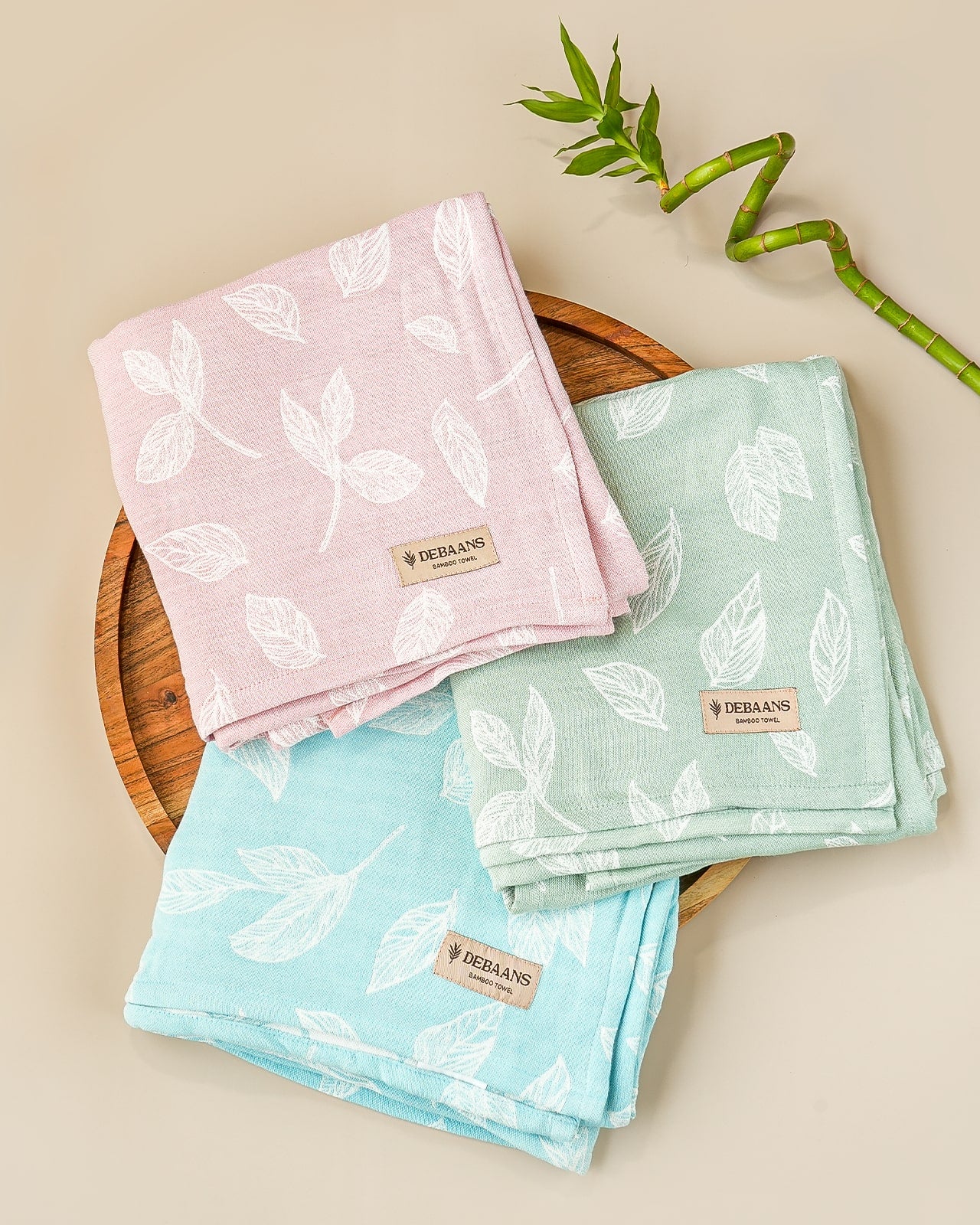 Set of 3 Jacquard Bamboo Bath Towels