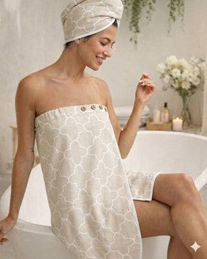 Bamboo jacquard body wrap | Sand