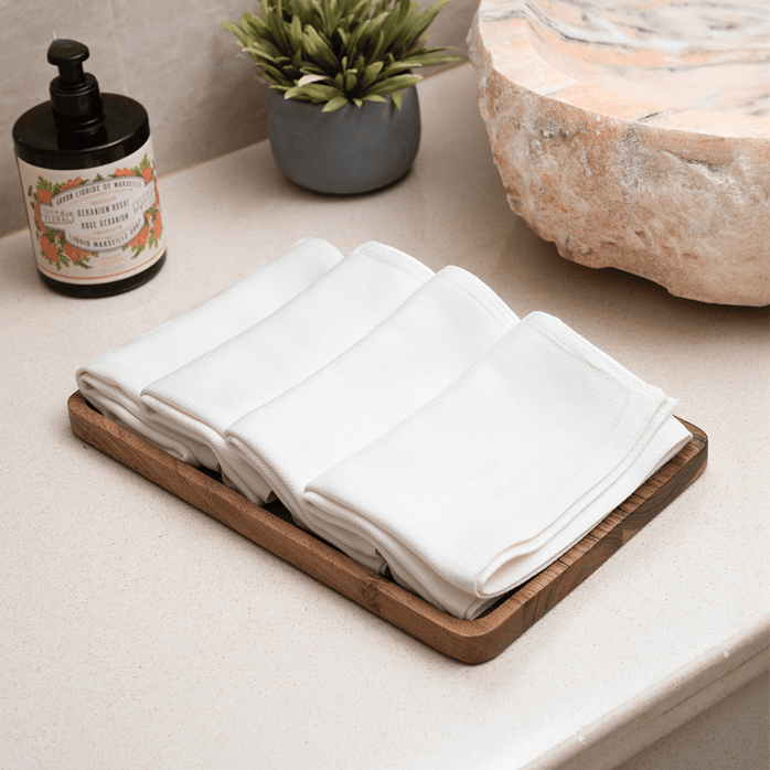Set of 4 Hand Towels‚ White