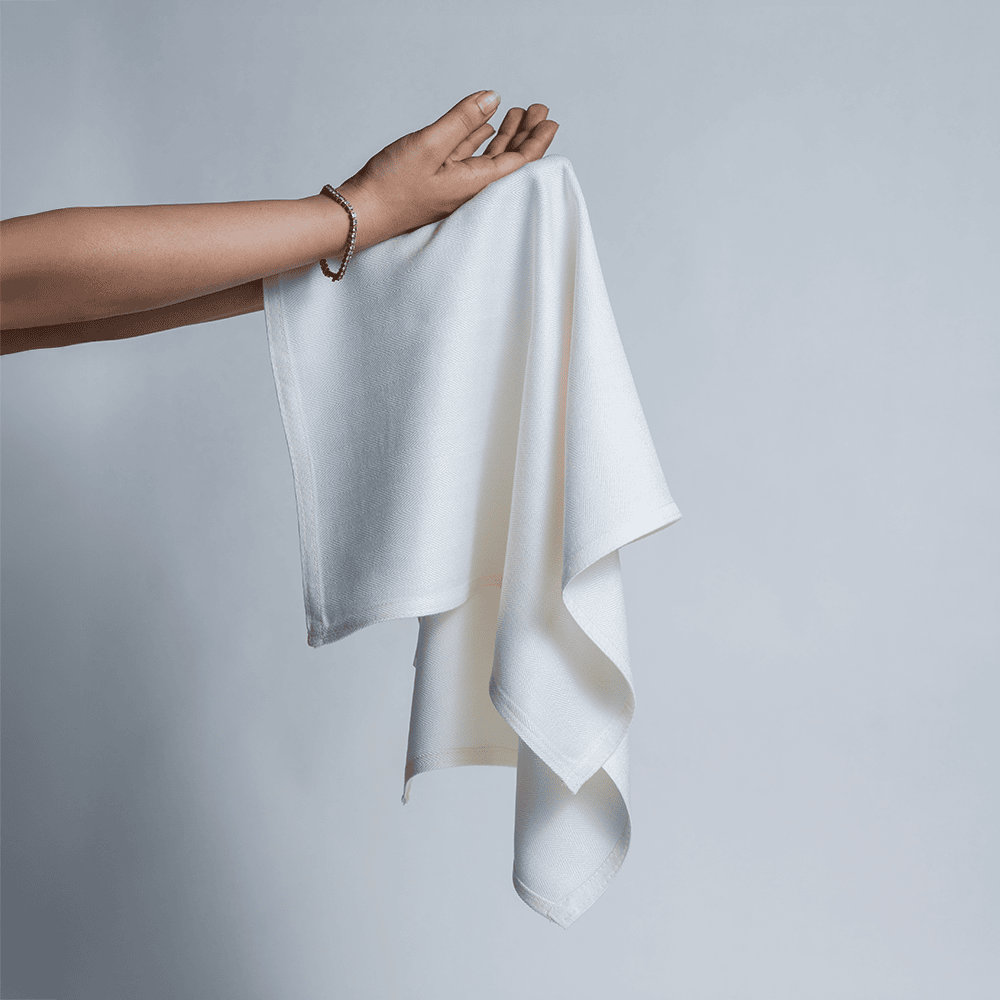 White Bamboo Set of 2 Hand Towels + 1 Bath Towel