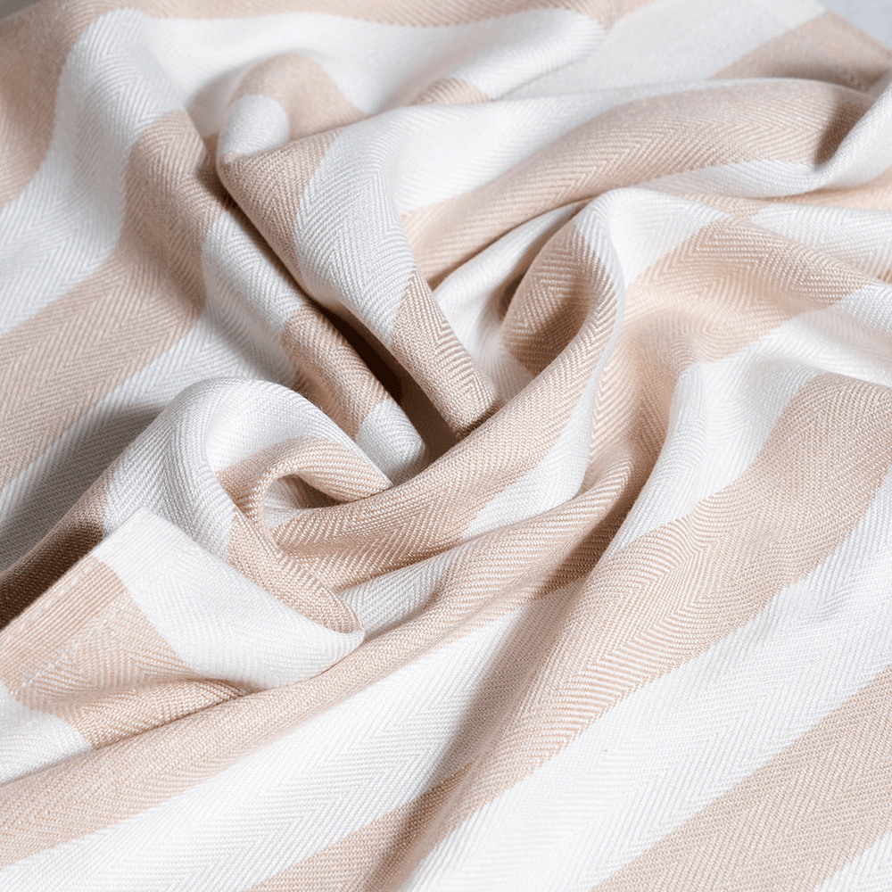 Set of 4 Hand Towels – Beige stripes