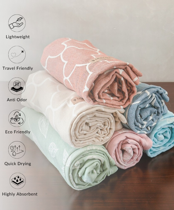 Botanica Jacquard Bamboo Bath Towel | Blossom Pink