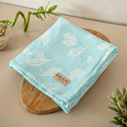 Set of 2 Hand Towels + 1 Bath Towel | Botanica Jacquard | Sky Blue