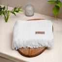 White Bamboo Set of 2 Hand Towels + 1 Bath Towel